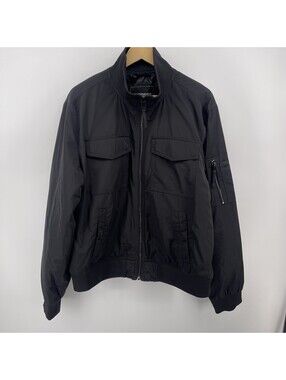 Express Men’s Black Full-Zip Bomber Jacket Size Xl